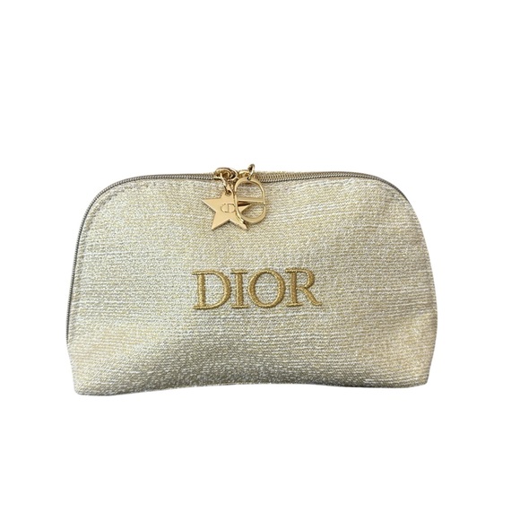 Dior Handbags - Christian Dior Limited Edition Dior Gold Shimmer Makeup Bag Mini Pouch Clutch